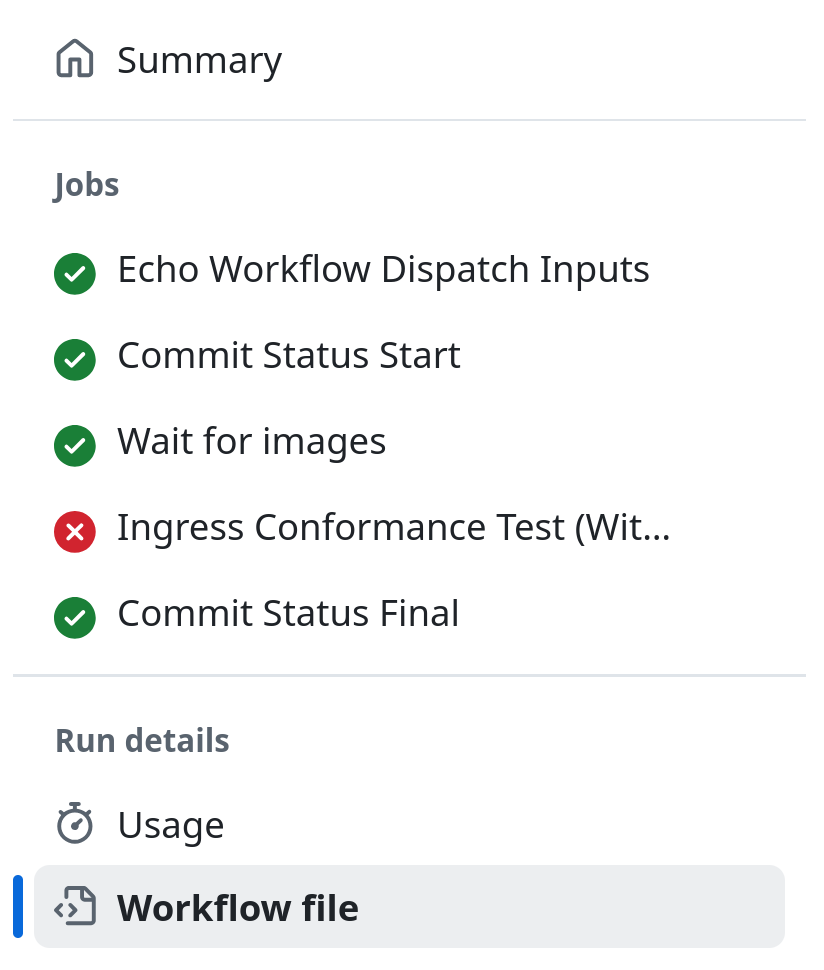 The "Workflow file" tab to see the sources for the workflow.